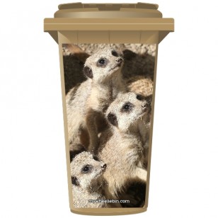 Meerkat Family Wheelie Bin Sticker Panel